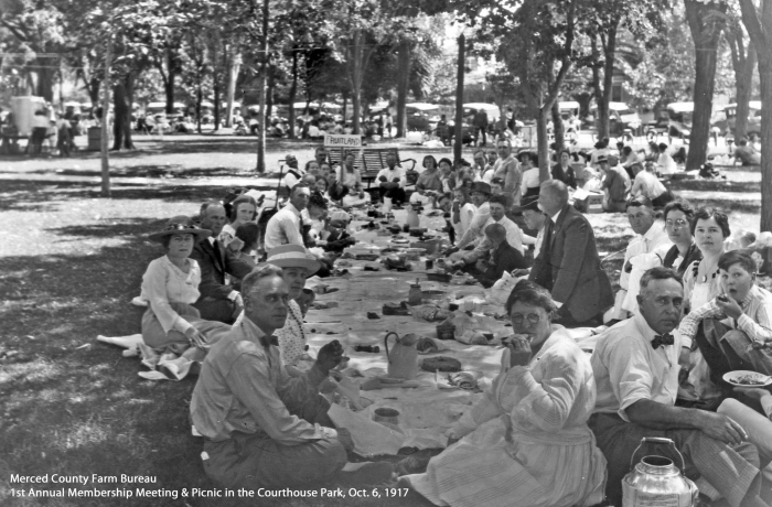Merced County Farm Bureau's First Annual  Membership Meeting and Picnic in the Courthouse Park, 10-6-1917